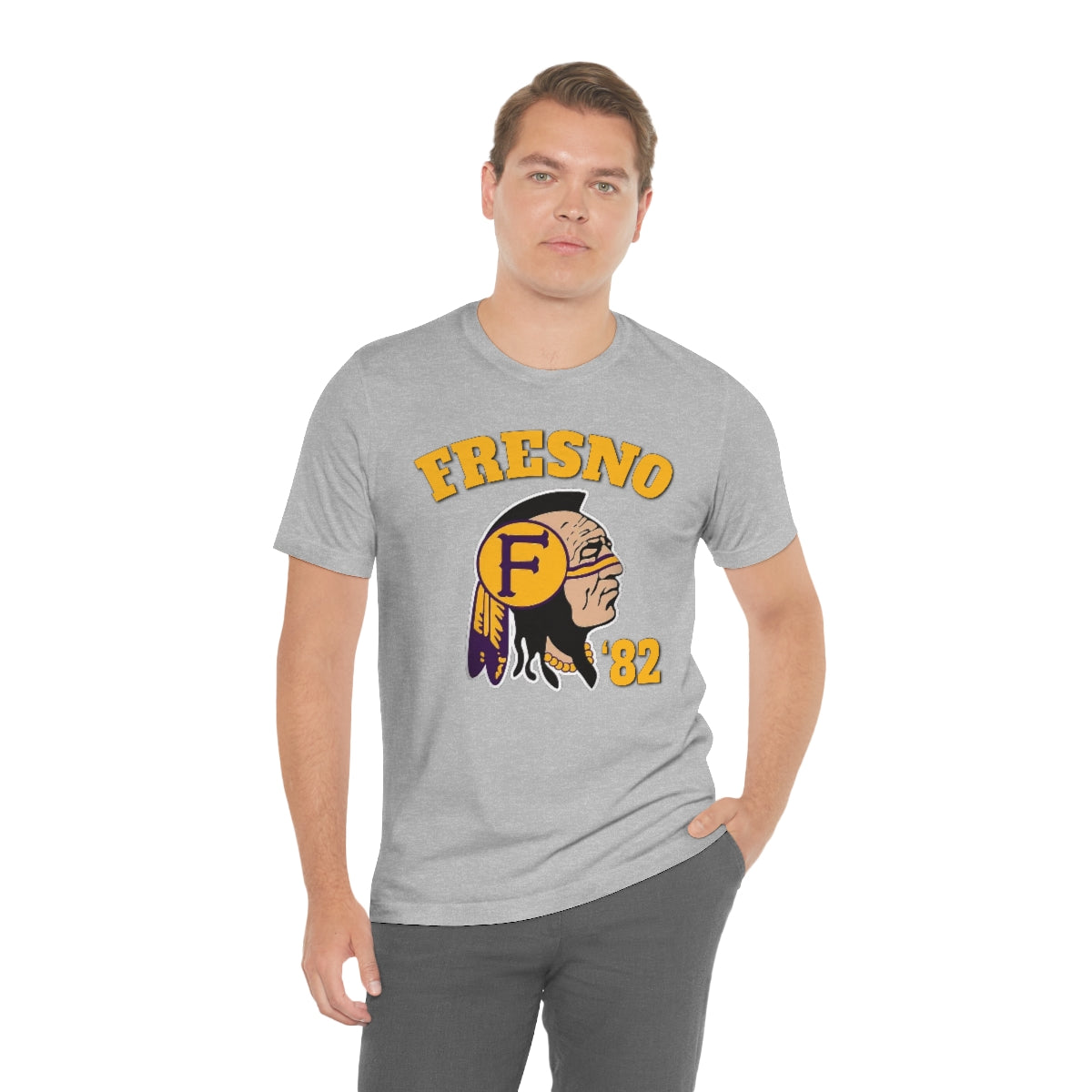 82 Fresno Indian Logo - Unisex Jersey Short Sleeve Tee