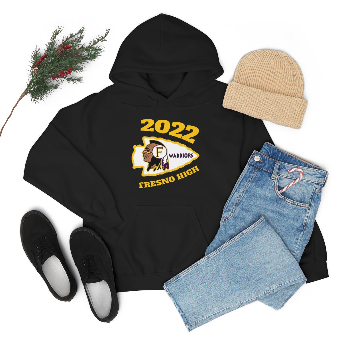 2022 Fresno High Tomahawk Logo - Unisex Heavy Blend™ Hooded Sweatshirt