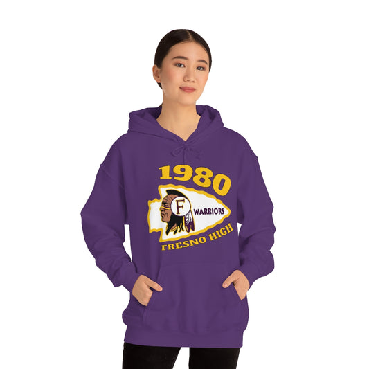 1980 Fresno High Warriors Tomahawk - Unisex Heavy Blend™ Hooded Sweatshirt