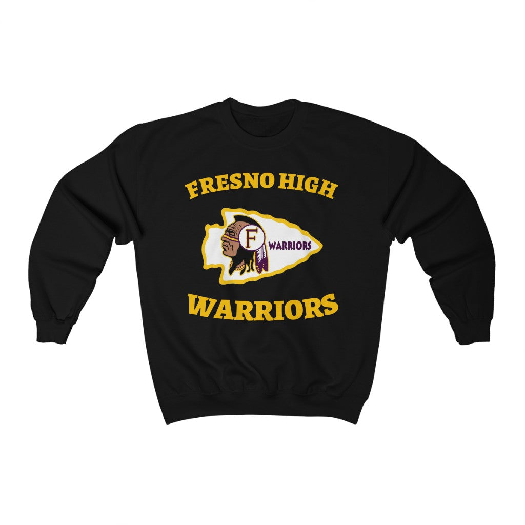 Fresno High Warriors Tomahawk Curved Gold - Unisex Heavy Blend™ Crewneck Sweatshirt