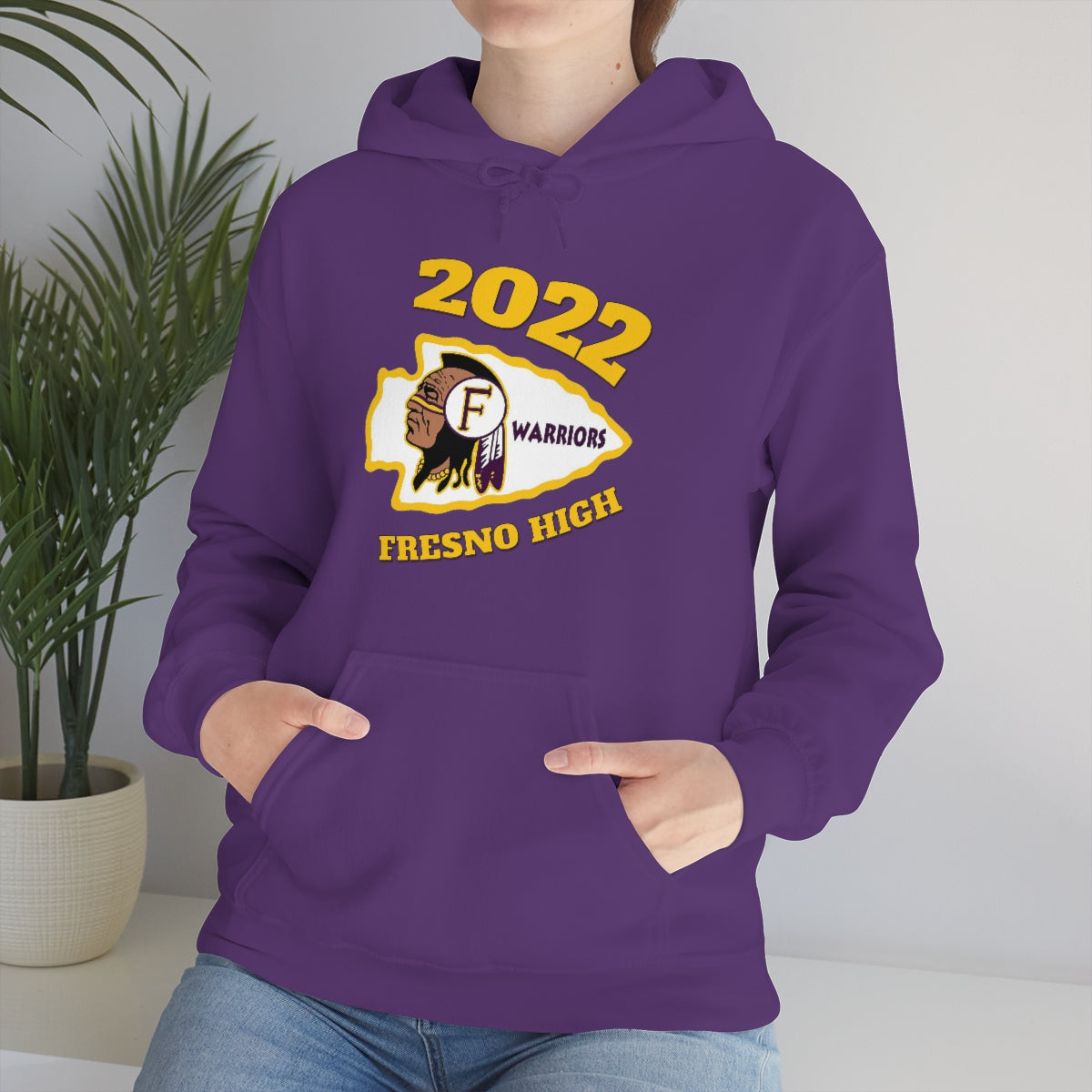 2022 Fresno High Tomahawk Logo - Unisex Heavy Blend™ Hooded Sweatshirt