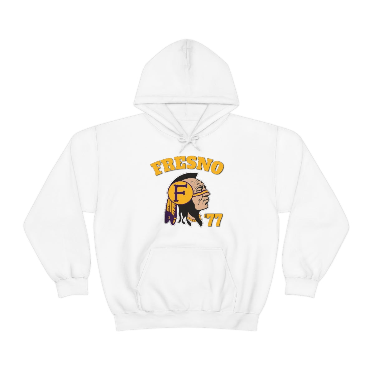 77 Fresno Indian Logo - Unisex Heavy Blend™ Hooded Sweatshirt