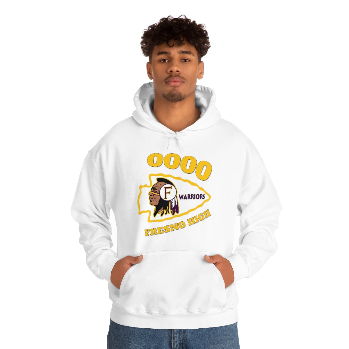 0000 Fresno High Tomahawk Logo - Unisex Heavy Blend™ Hooded Sweatshirt