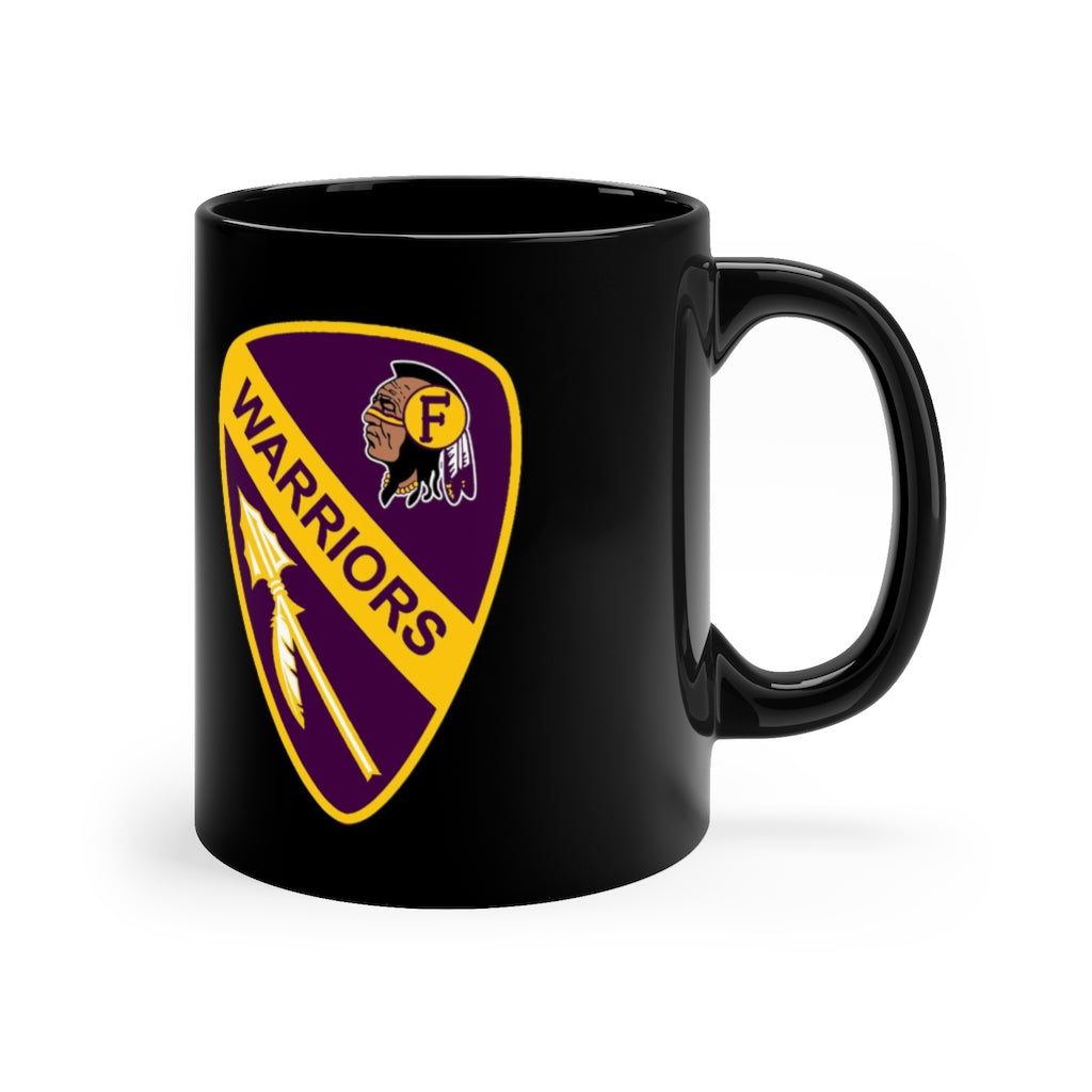 Fresno High Warriors Tomahawk Gold + Guitar Pick - Black Coffee Mug, 11oz