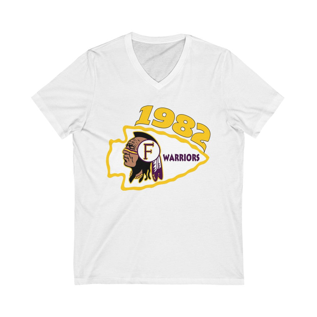 1982 Fresno High Top Side - Unisex Jersey Short Sleeve V-Neck Tee