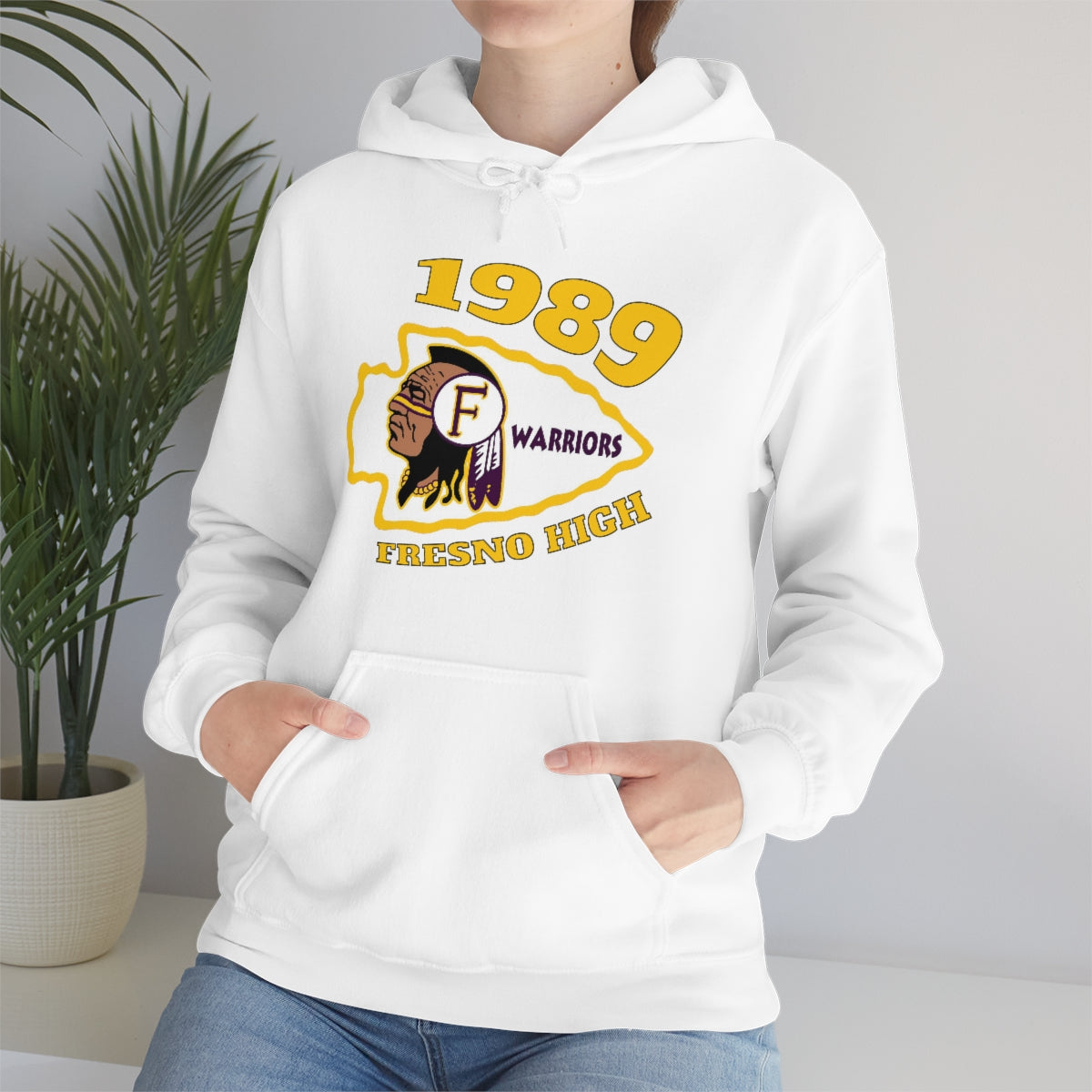 1989 Fresno High Warriors - Unisex Heavy Blend™ Hooded Sweatshirt