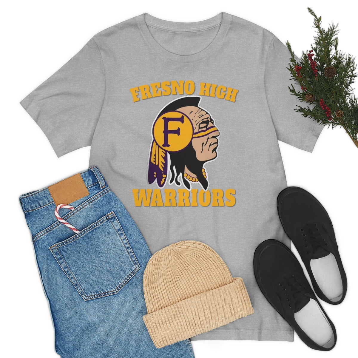 Fresno High Warriors Indian Head 3 - Bella Canvas 3001