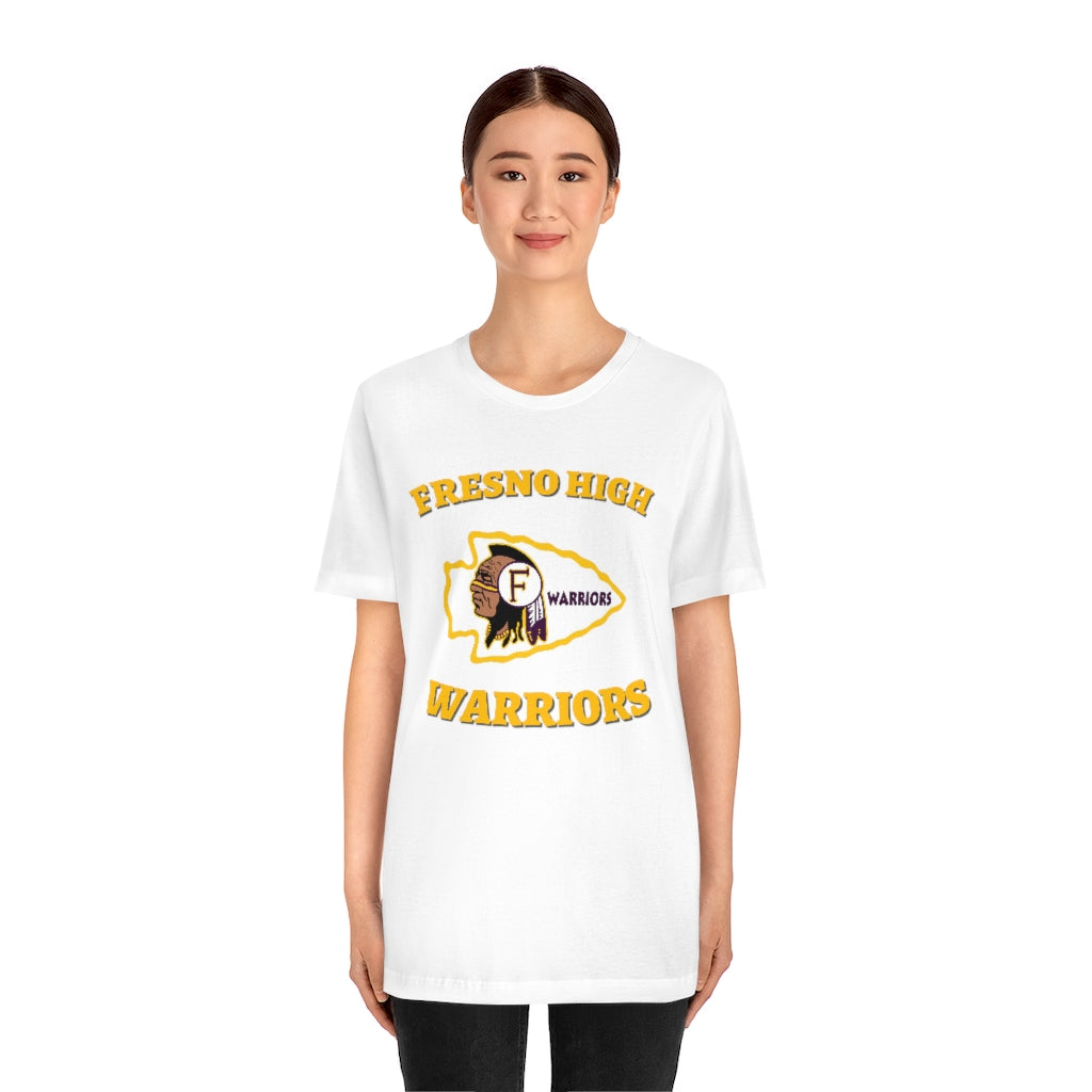 Fresno High Warriors - Curved Gold - Unisex Jersey Short Sleeve Tee