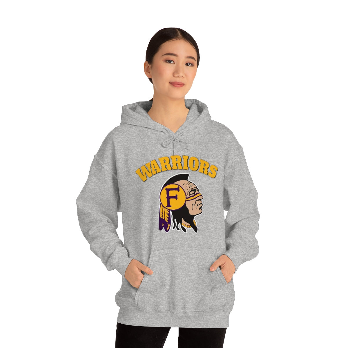 Warriors Indian Head - Unisex Heavy Blend™ Hooded Sweatshirt