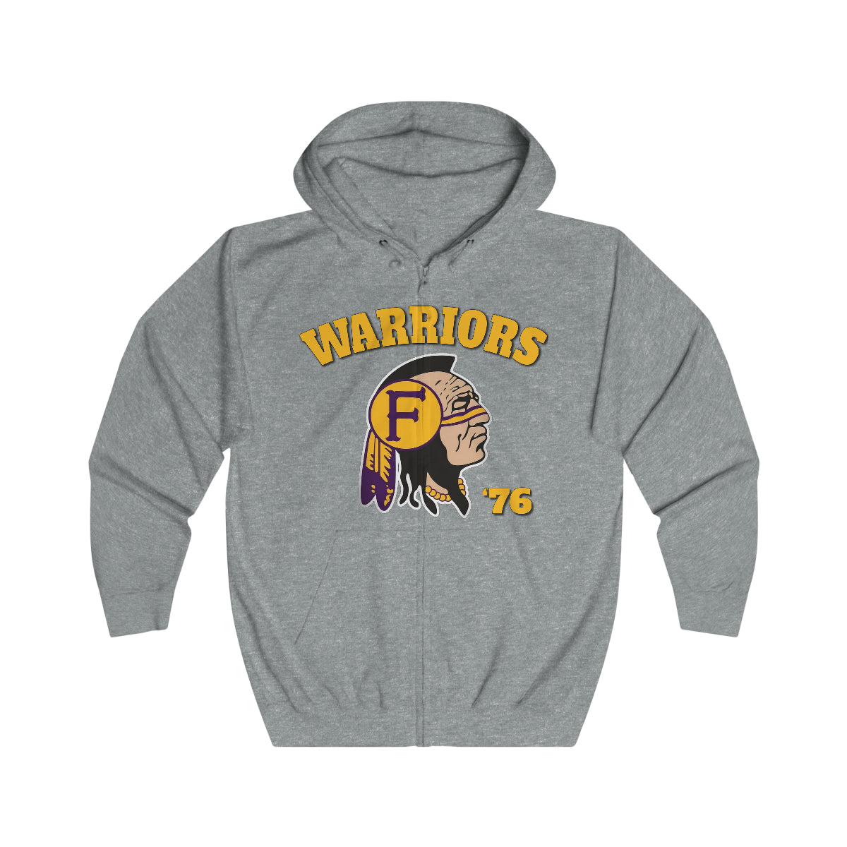 Warriors Indian Logo 76 - Unisex Full Zip Hoodie