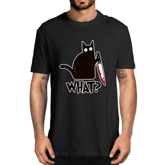 Cat What Murderous Cat With Knife T Shirt